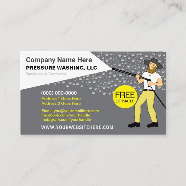 Pressure Washing & Cleaning Template Business Card (Front)