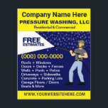 Pressure Washing & Cleaning Template Flyer<br><div class="desc">Promote your business with these effective flyers for pressure/power washing services with picture of pressure washer caricature. Simply add your own information to the design to customise these professional pressure/power cleaning & washing flyers.</div>