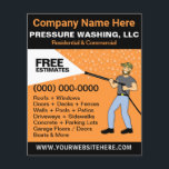 Pressure Washing & Cleaning Template Flyer<br><div class="desc">Promote your business with these effective flyers for pressure/power washing services with picture of pressure washer caricature. Simply add your own information to the design to customise these professional pressure/power cleaning & washing flyers.</div>