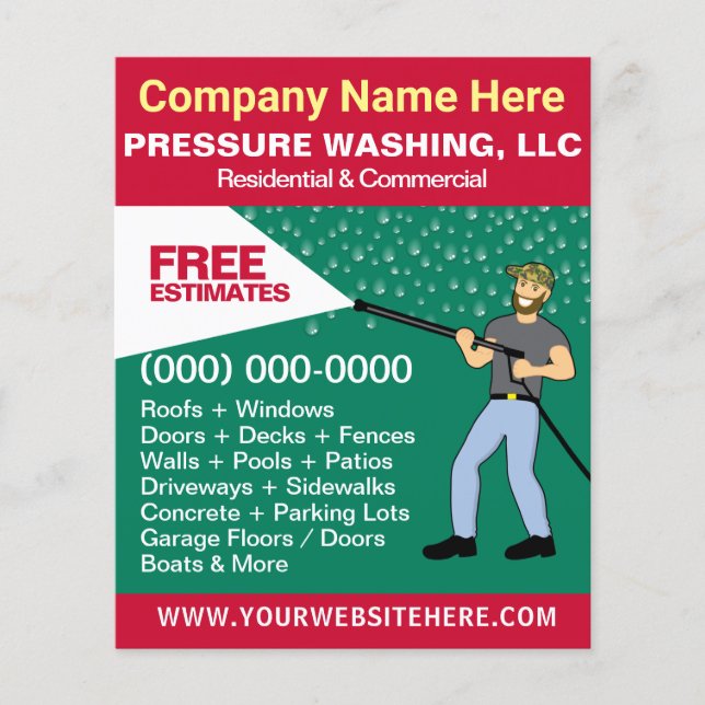 Pressure Washing & Cleaning Template Flyer (Front)