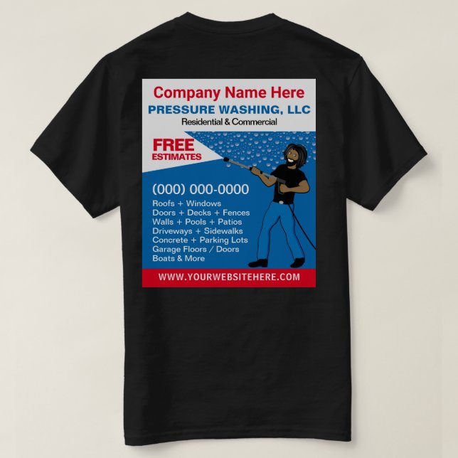 Pressure Washing & Cleaning Template T-Shirt (Design Back)