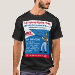 Pressure Washing & Cleaning Template T-Shirt<br><div class="desc">These are t-shirts for pressure/power washing services with picture of pressure washer caricature. Simply add your own information to the design to customise these professional pressure/power cleaning & washing t-shirts.</div>