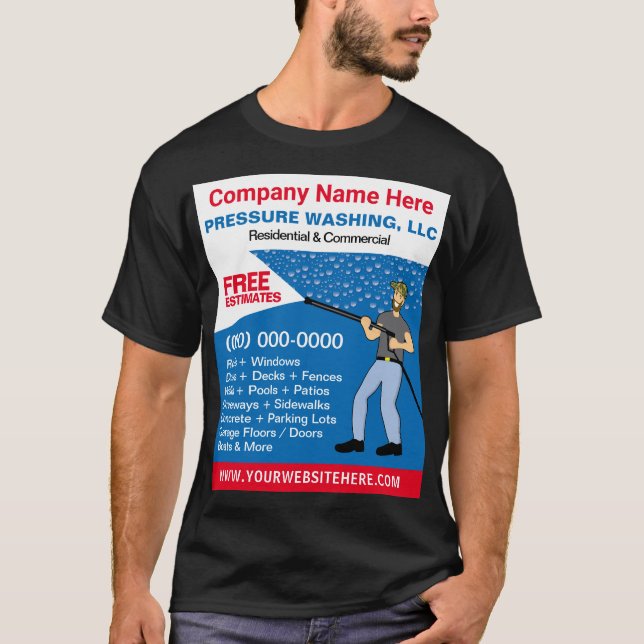 Pressure Washing & Cleaning Template T-Shirt (Front)