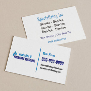 Pressure Washing Double Sided Business Card
