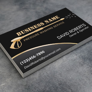 Pressure Washing Gold Power Washer House Cleaning Business Card