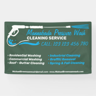 Pressure Washing Green Power Wash Cleaner Shop Banner