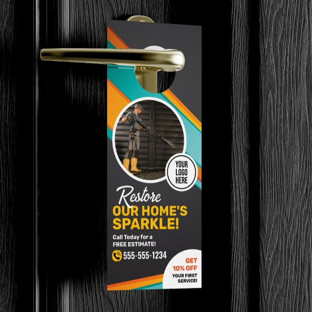 Pressure Washing House Cleaning Power Wash Service Door Hanger (Creator Uploaded)