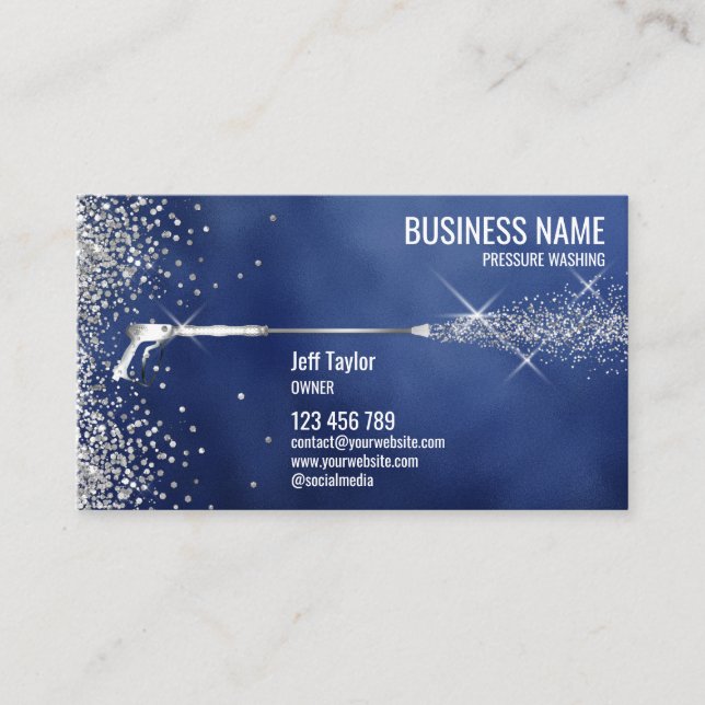 Pressure Washing House Cleaning Roof Cleaning  Bus Business Card (Front)