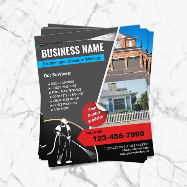 Pressure Washing House Cleaning Service Power Wash Flyer (Creator Uploaded)