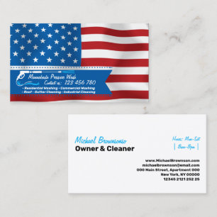 Pressure Washing Patriotic Power Business Card