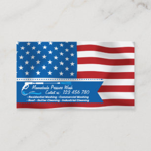 Pressure Washing Patriotic Power Business Card