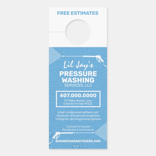 Pressure Washing & Power Cleaning Door Hanger (Front)