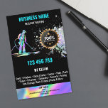 Pressure Washing Power Driveway Cleaning Flyer<br><div class="desc">Professional commercial and residential power washing business card design - blue  pressure washing gun for your pressure washing services</div>