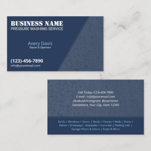 Pressure Washing Power Wash Blue Water Drops Business Card