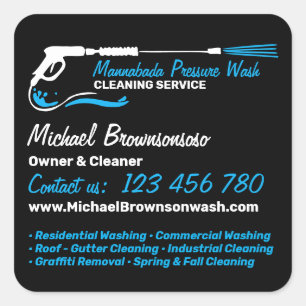 Pressure Washing Power Wash Cleaner Company Square Sticker