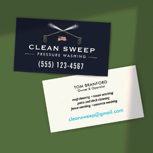 Pressure Washing Power Wash Cleaner Patriotic Business Card