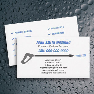 Pressure Washing &  Power Wash Cleaning Business Card