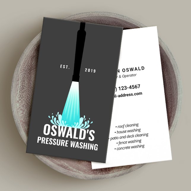 Pressure Washing, Power Wash Gun Business Card (Creator Uploaded)