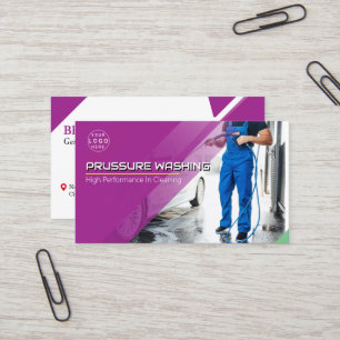 Pressure Washing Power Wash House Cleaning Business Card