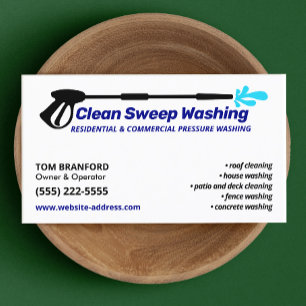 Pressure Washing Power Wash House Cleaning Business Card