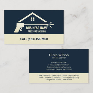 Pressure Washing Power Wash House cleaning Simple Business Card