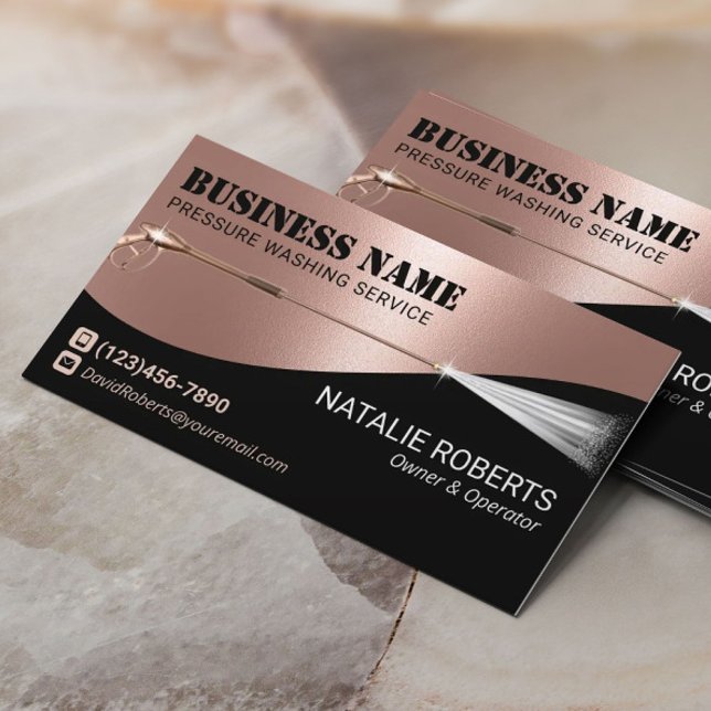 Pressure Washing Power Wash Rose Gold Cleaning  Bu Business Card (Creator Uploaded)