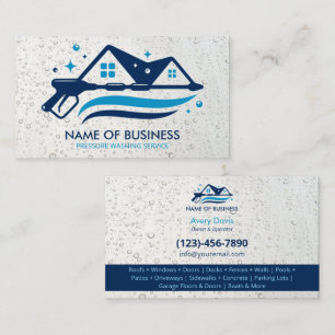 Pressure Washing Power Wash Water Drops Business Card