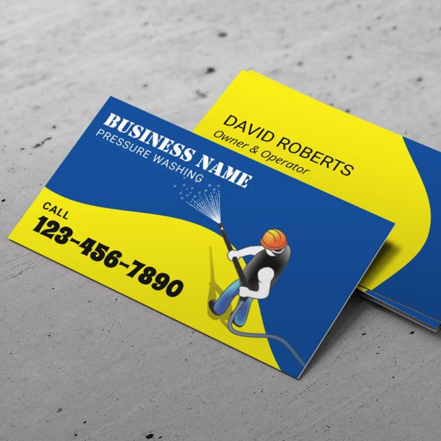 Pressure Washing Power Washer Pro House Cleaning B Business Card (Creator Uploaded)