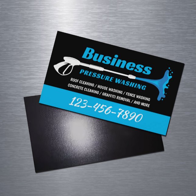Pressure Washing Power Washer Super Cleaning Magnetic Business Card (Creator Uploaded)