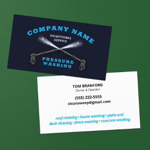 Pressure Washing Power Washing Blue Business Card