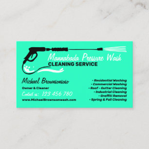 Pressure Washing Power Washing teal Business Card