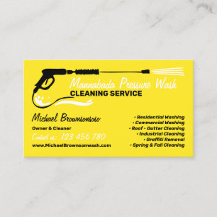 Pressure Washing Power Washing Yellow Business Card