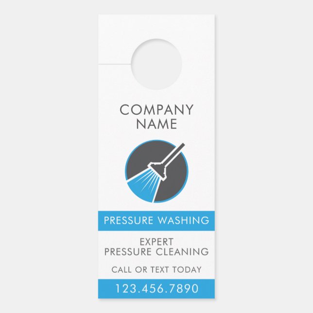 Pressure Washing Professional Power Wash QR Code Door Hanger (Front)