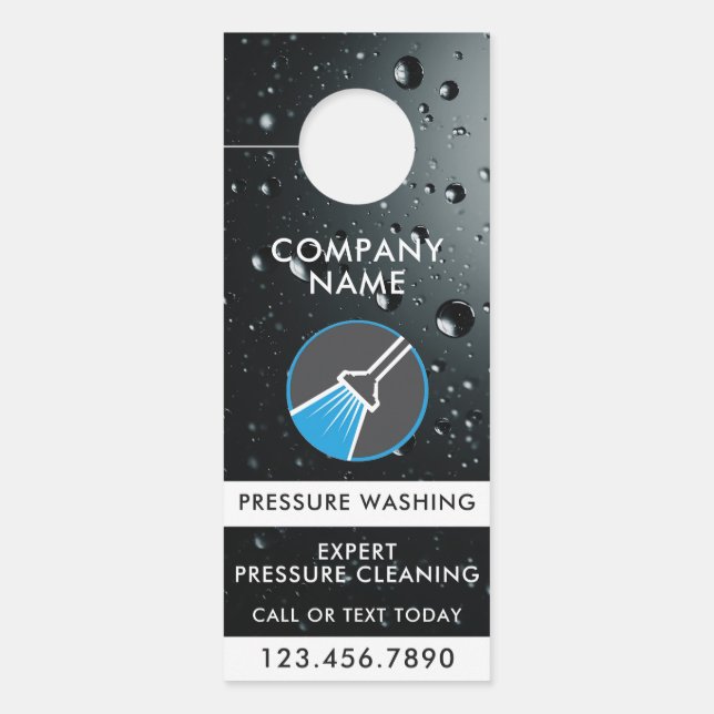Pressure Washing Professional Power Wash QR Code Door Hanger (Front)