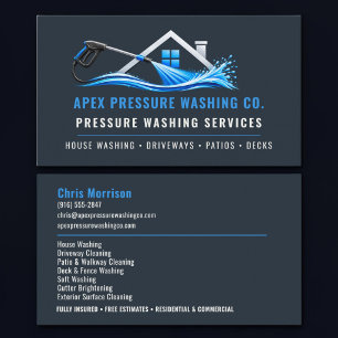 Pressure Washing Professional Services Business Card