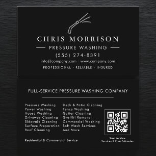 Pressure Washing QR Code Business Card