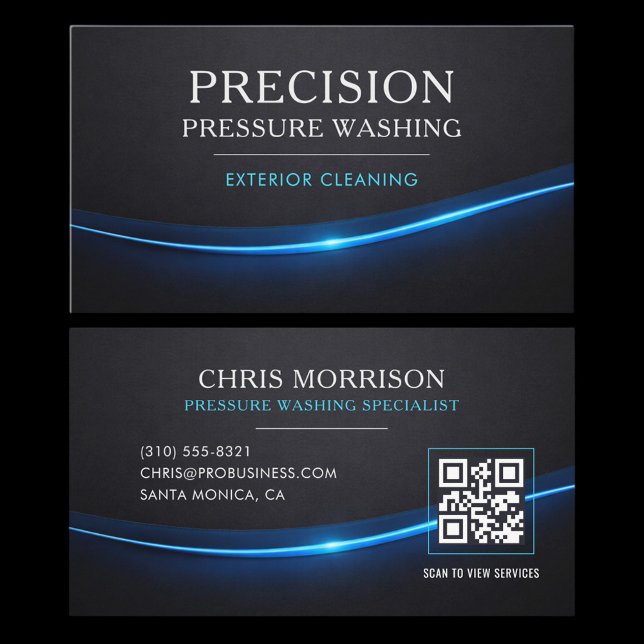 Pressure Washing QR Code Professional Business Card (Creator Uploaded)