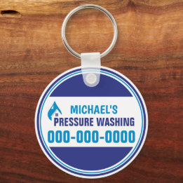 Pressure Washing Round Keychain