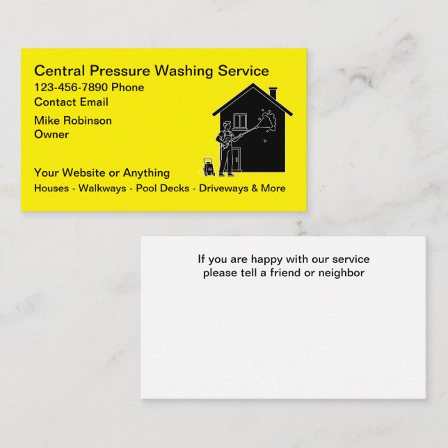 Pressure Washing Services Business Cards (Front/Back)