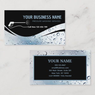 Pressure Washing Water Drops Power Wash Cleaning  Business Card