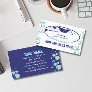 Pressure Washing Water Drops Power Wash Cleaning  Business Card