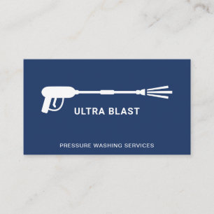 Pressure Washing Water Spray Gun Navy Business Card