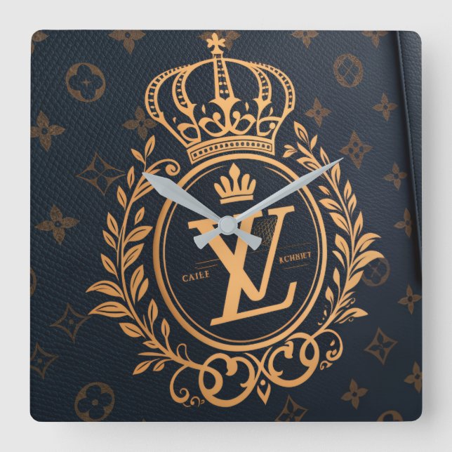 Prestige Ballpoint Pen – Royal Monogram "N" in Gol Square Wall Clock (Front)