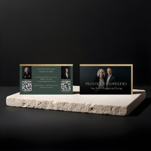 Prestige Luxury Dual Realtor Law Firm Gold & Black Business Card