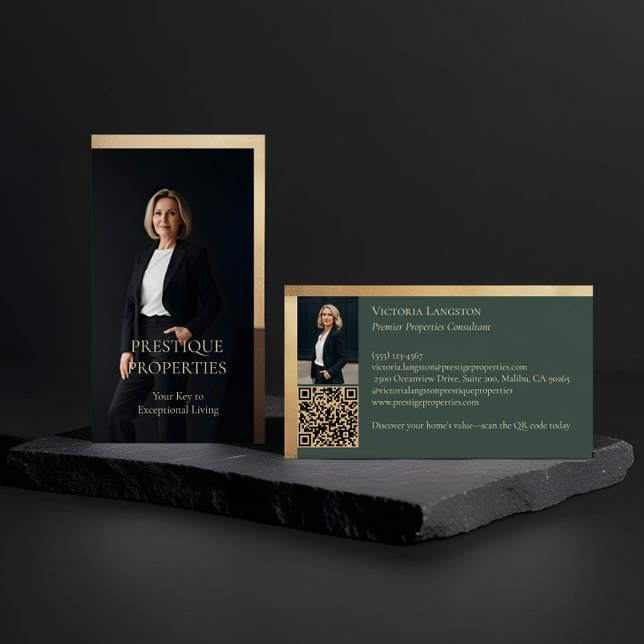 Prestige Luxury Realtor Law Firm Gold & Black Luxe Business Card (Prestige Luxury Realtor Law Firm Gold & Black Luxe Business Card)
