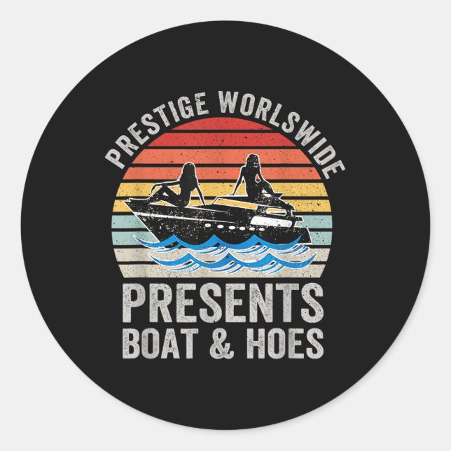 Prestige Worldwide Presents Boats And Cute Ss Cute Classic Round Sticker (Front)