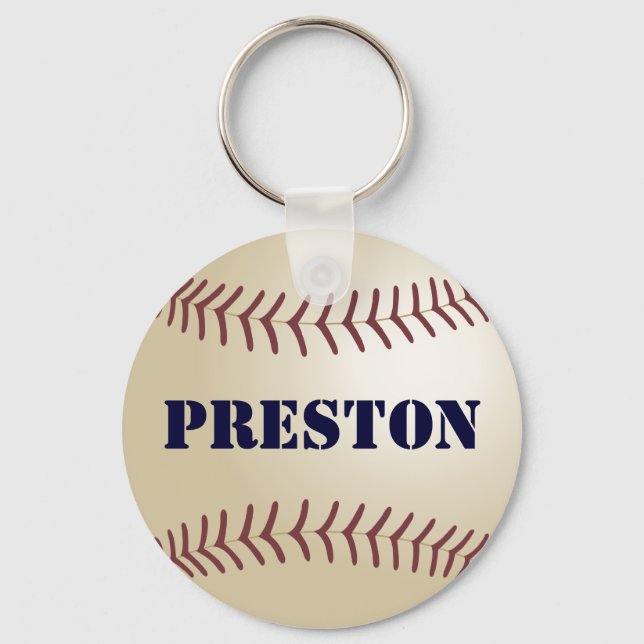 Preston Baseball Keychain by 369MyName (Front)