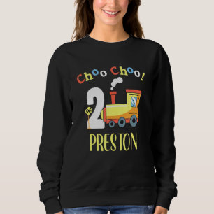 Preston Choo Choo Two Train 2nd Birthday Turning 2 Sweatshirt