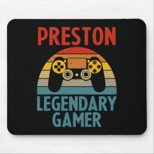 Preston Gift Name Personalised Funny Gaming Geek B Mouse Mat