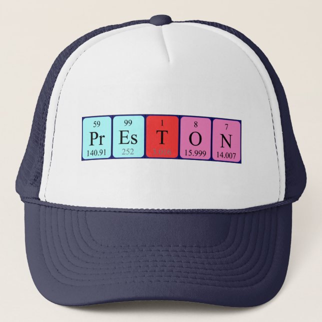 Preston periodic table name hat (Front)